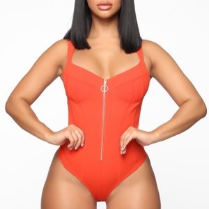 Brand New Orange Corset Bodysuit - Size small